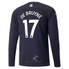 Officiële Voetbalshirt Manchester City Kevin De Bruyne 17 Derde 2021-22 Lange Mouw - Heren